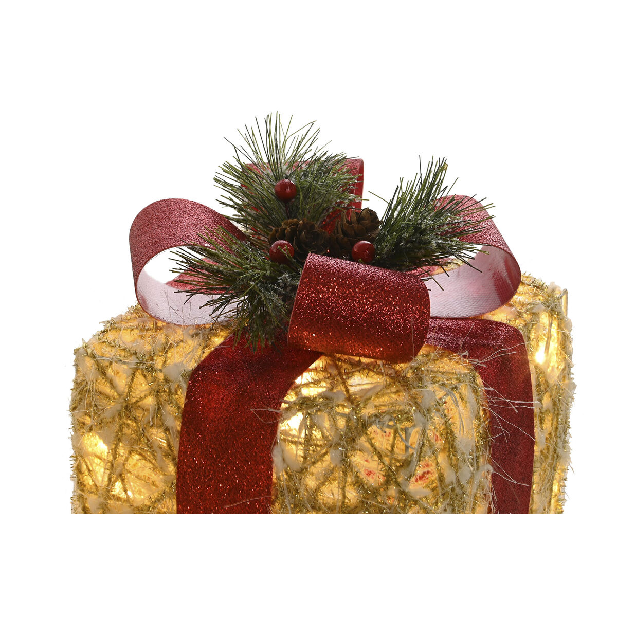 Julgranskula DKD Home Decor Vit Röd Gyllene 25 x 25 x 25 cm (3 Delar) - 2