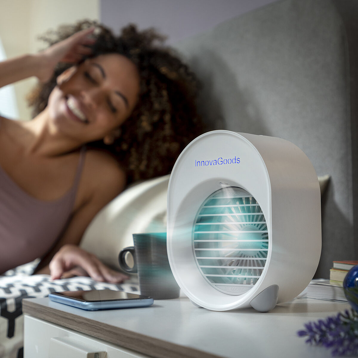 Mini Ultraljudsluftkylare-luftfuktare med LED Koolizer InnovaGoods - 30