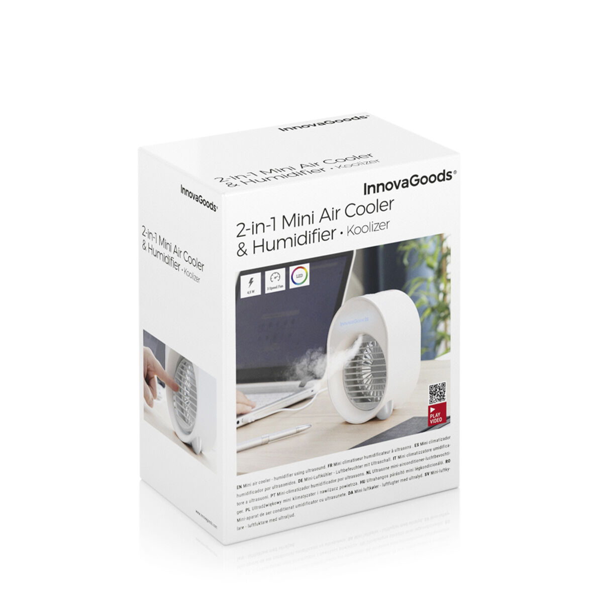 Mini Ultraljudsluftkylare-luftfuktare med LED Koolizer InnovaGoods - 14