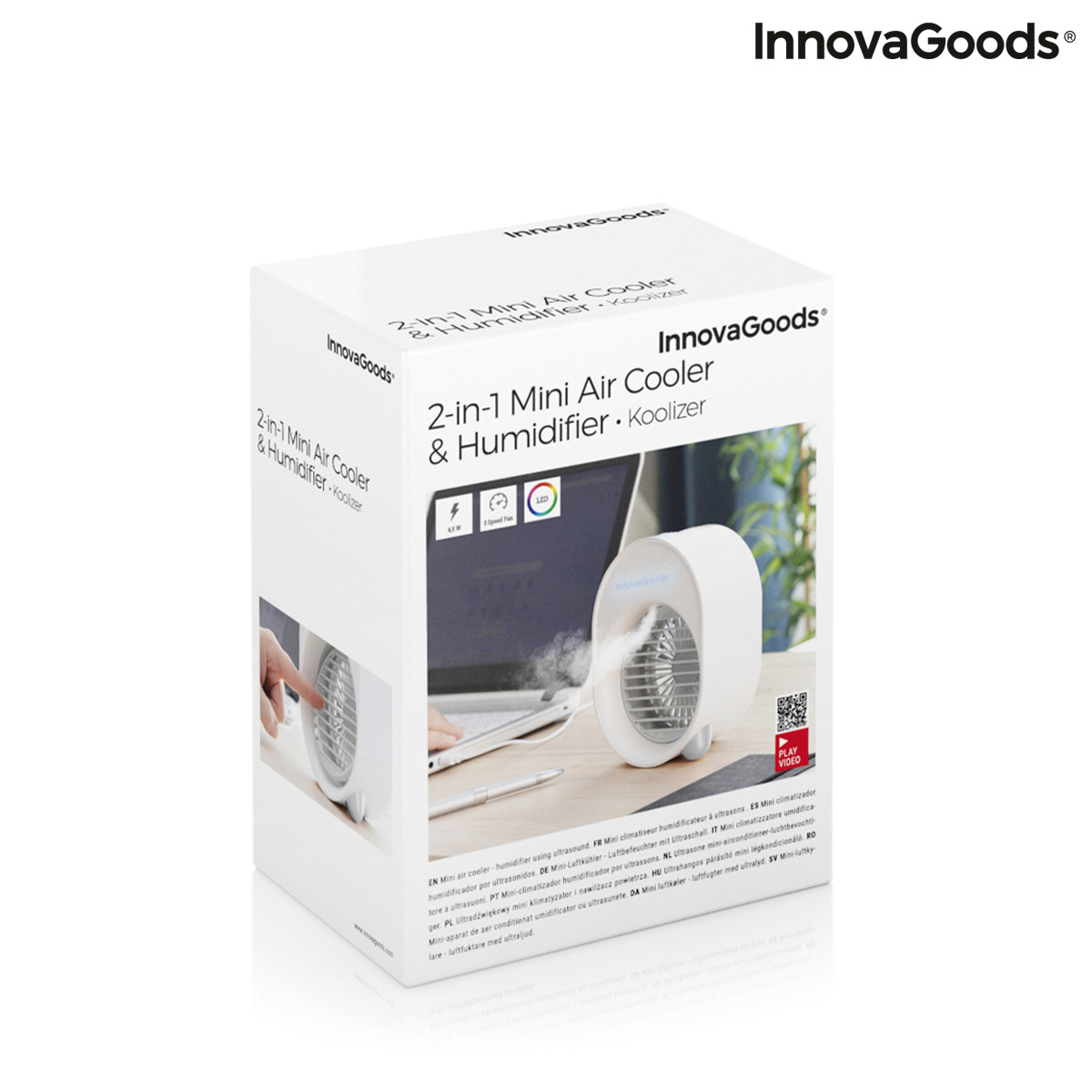 Mini Ultraljudsluftkylare-luftfuktare med LED Koolizer InnovaGoods - 2