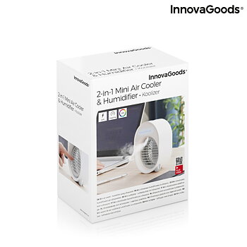 Mini Ultraljudsluftkylare-luftfuktare med LED Koolizer InnovaGoods
