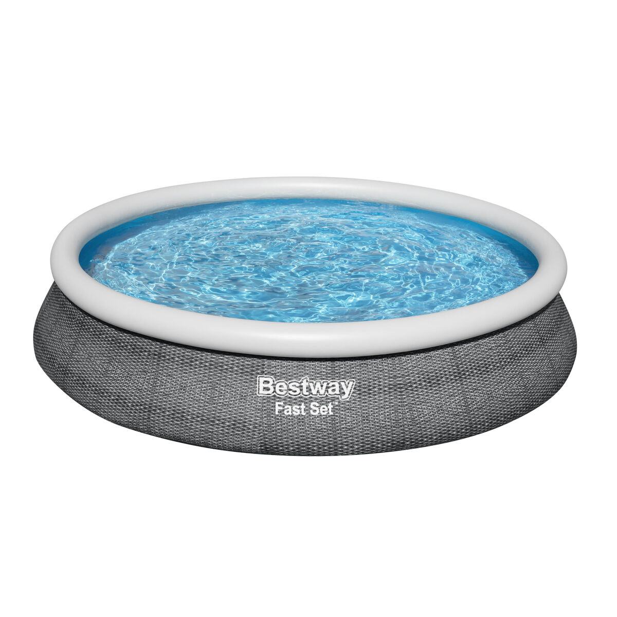 Bestway Uppblåsbar pool för vuxna Rattanring med renare 475x84 cm Trädgård 57313 - 5