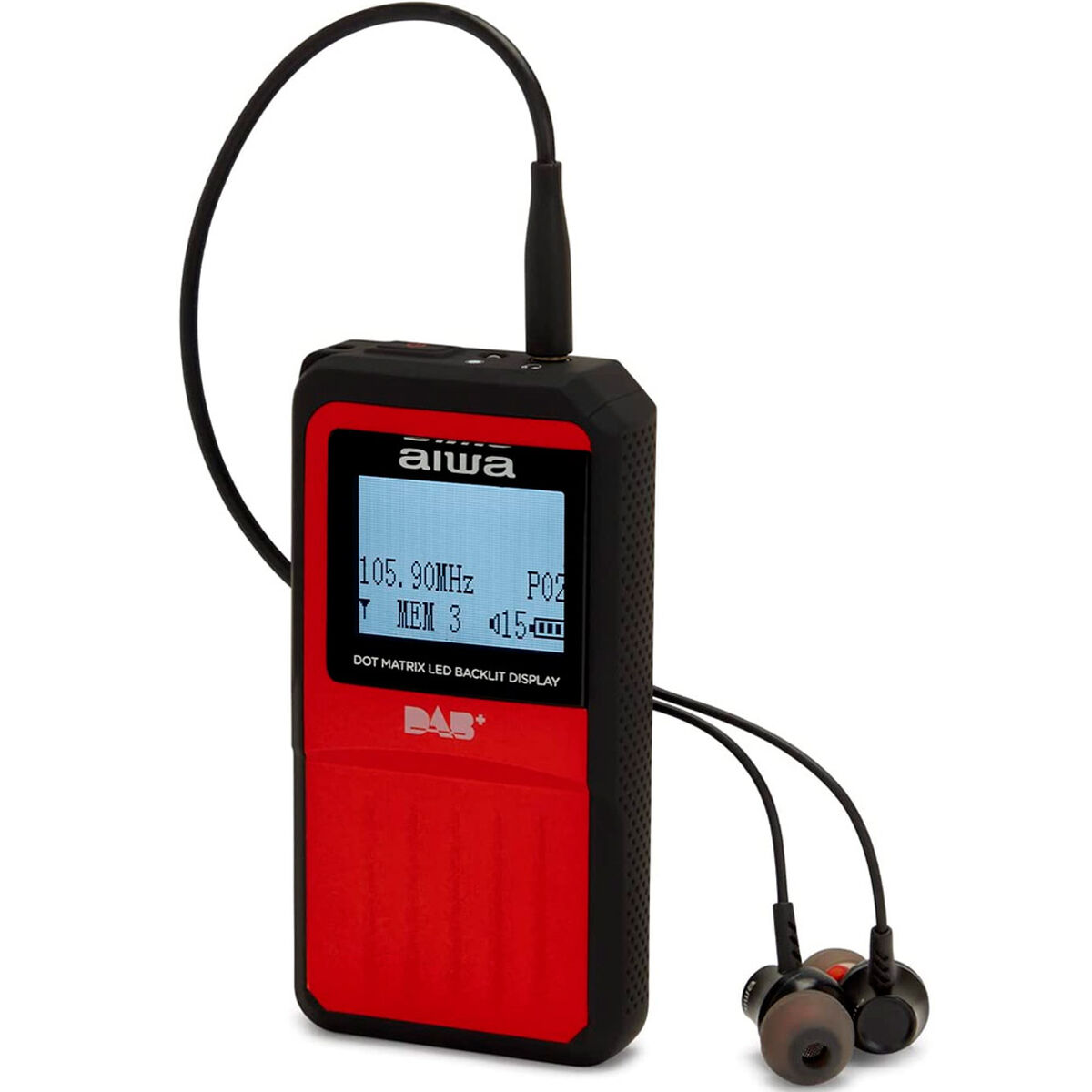 Transistorradio Aiwa RD20DABRD  ROJA Röd FM DAB+