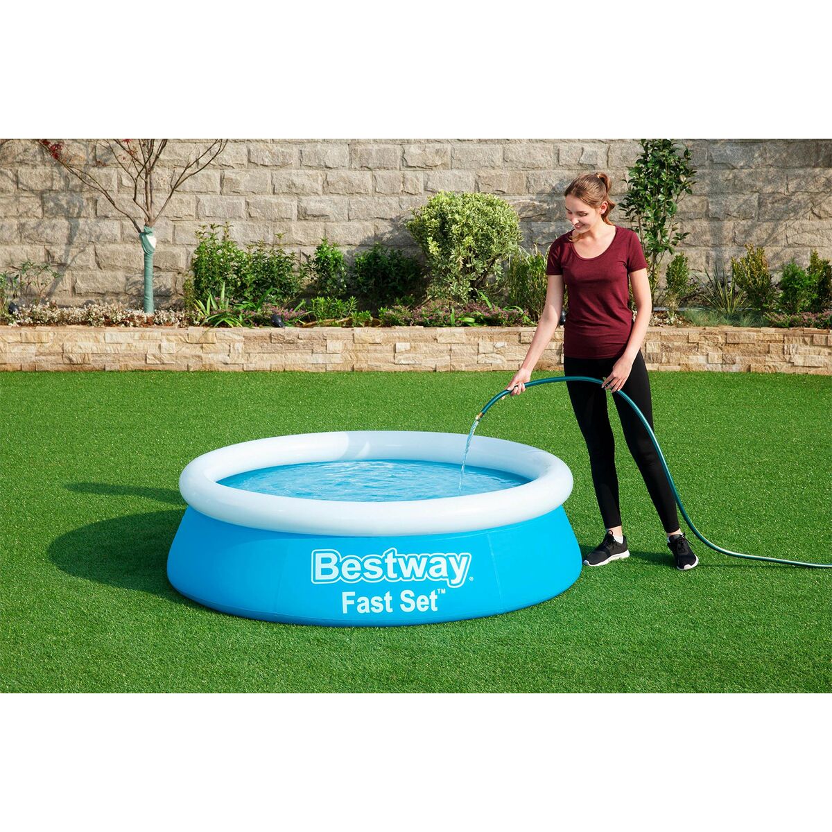 Bestway Uppblåsbar Pool Vuxen Ring 183x51 cm Trädgård 57392 - 13