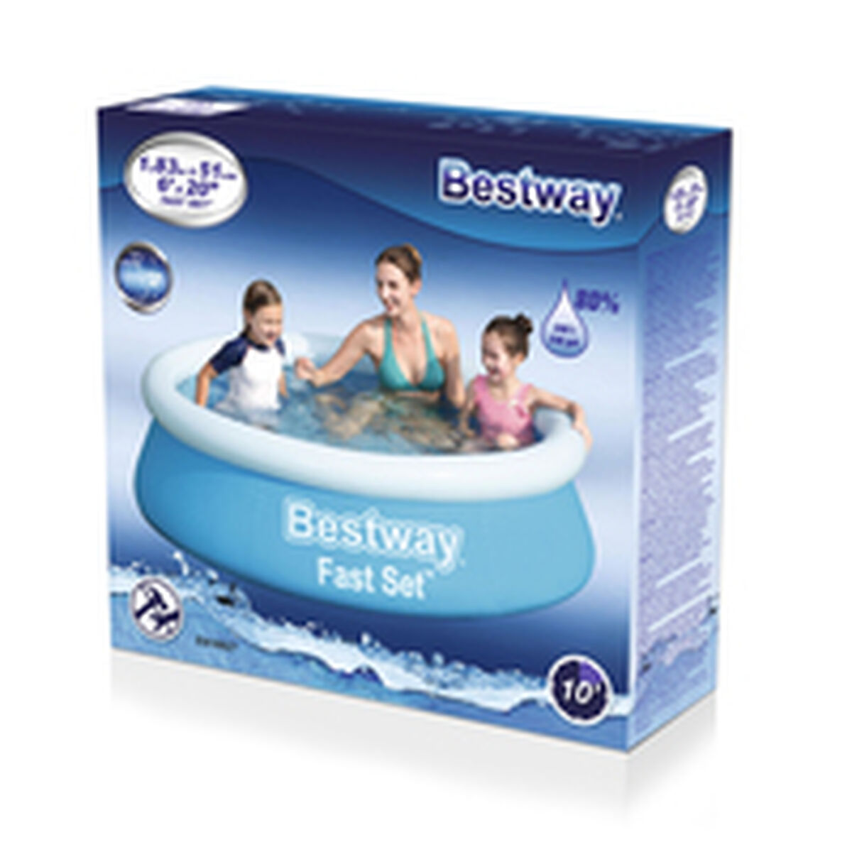 Bestway Uppblåsbar Pool Vuxen Ring 183x51 cm Trädgård 57392 - 8