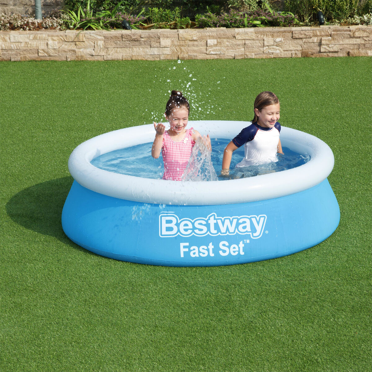 Bestway Uppblåsbar Pool Vuxen Ring 183x51 cm Trädgård 57392 - 11