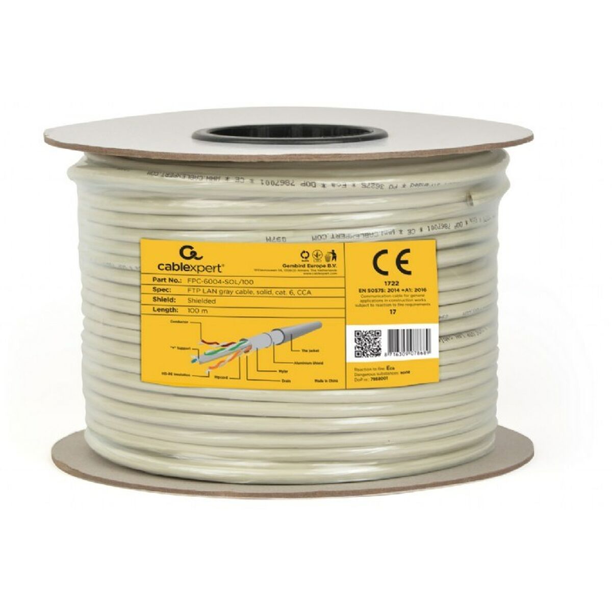 Nätkabel UTP Styv Kategori 6 GEMBIRD FPC-6004-SOL Grå 305 m 100 m - 3