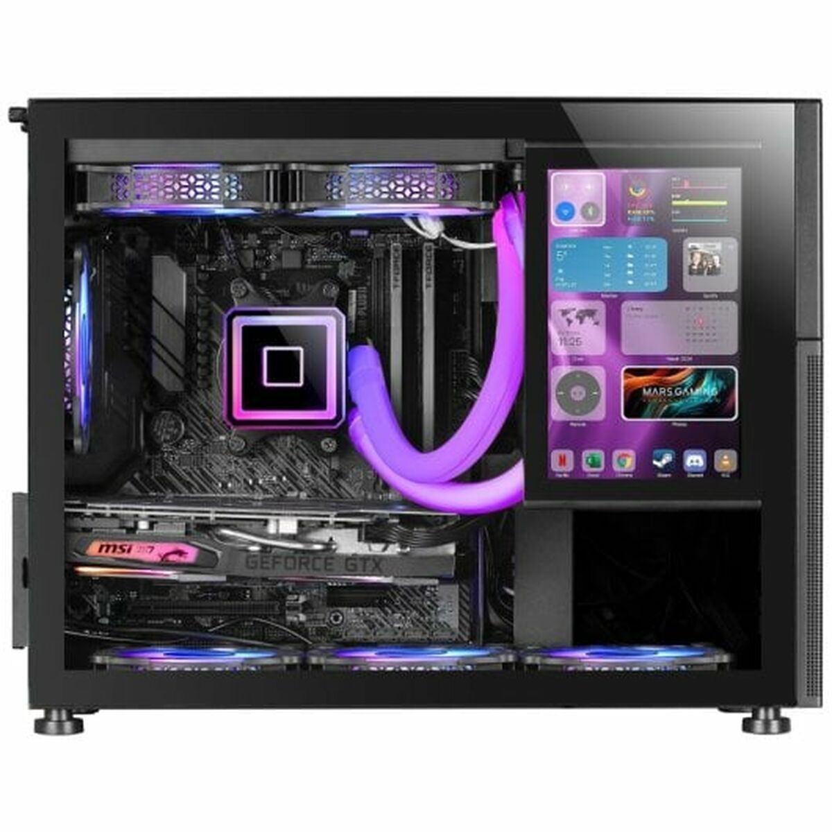 ATX Semitorn Mars Gaming MCLCD Svart - 3