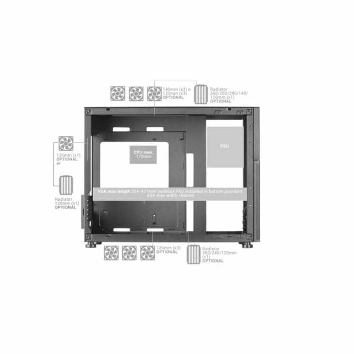 ATX Semitorn Mars Gaming MCLCD Svart - 6