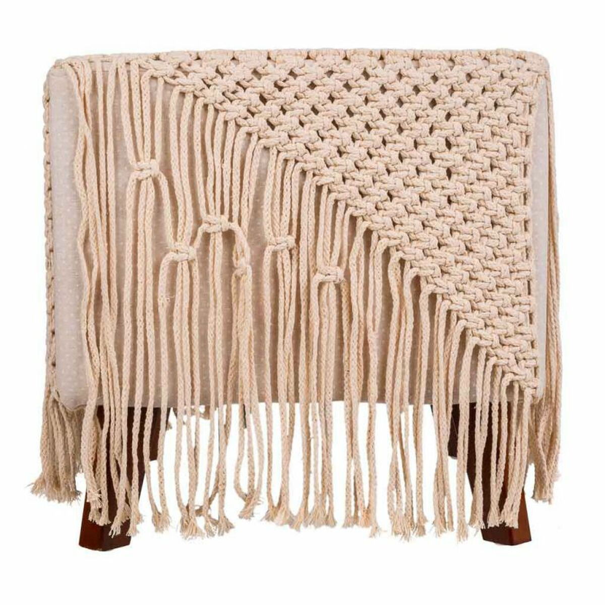 Sittpall Alexandra House Living Kräm Bambu Badsvamp Trä MDF 45 x 45 x 45 cm - 3