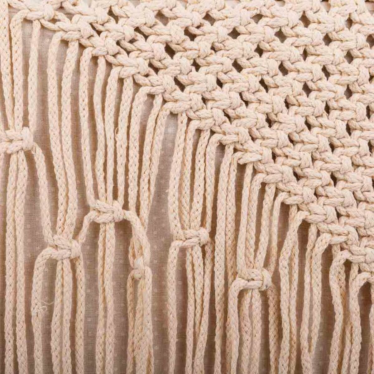 Sittpall Alexandra House Living Kräm Bambu Badsvamp Trä MDF 45 x 45 x 45 cm - 4