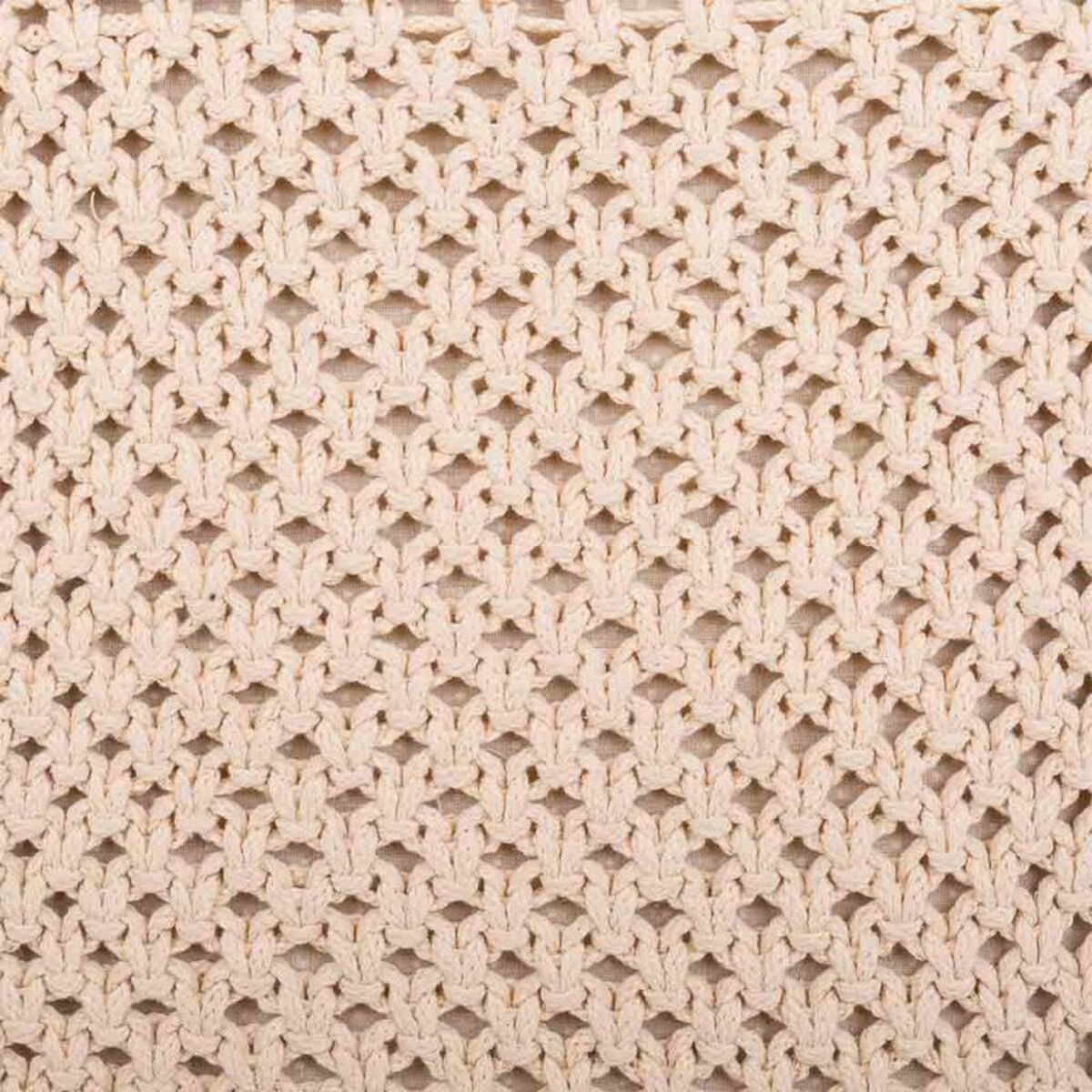 Sittpall Alexandra House Living Kräm Bambu Badsvamp Trä MDF 45 x 45 x 45 cm - 7