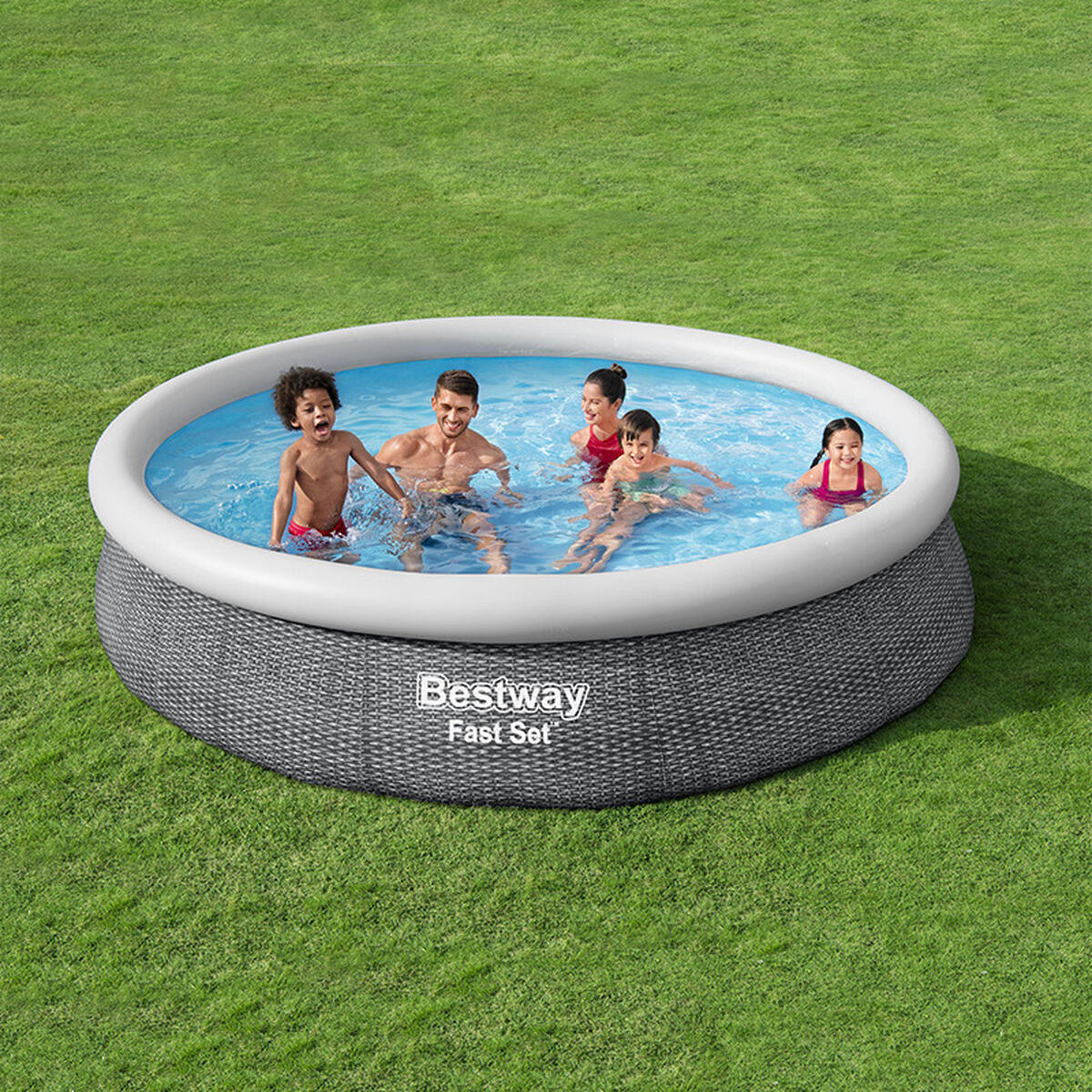 Bestway Uppblåsbar Pool för Vuxna Ratan med Reningsverk 366x76 cm Trädgård 57445 - 2
