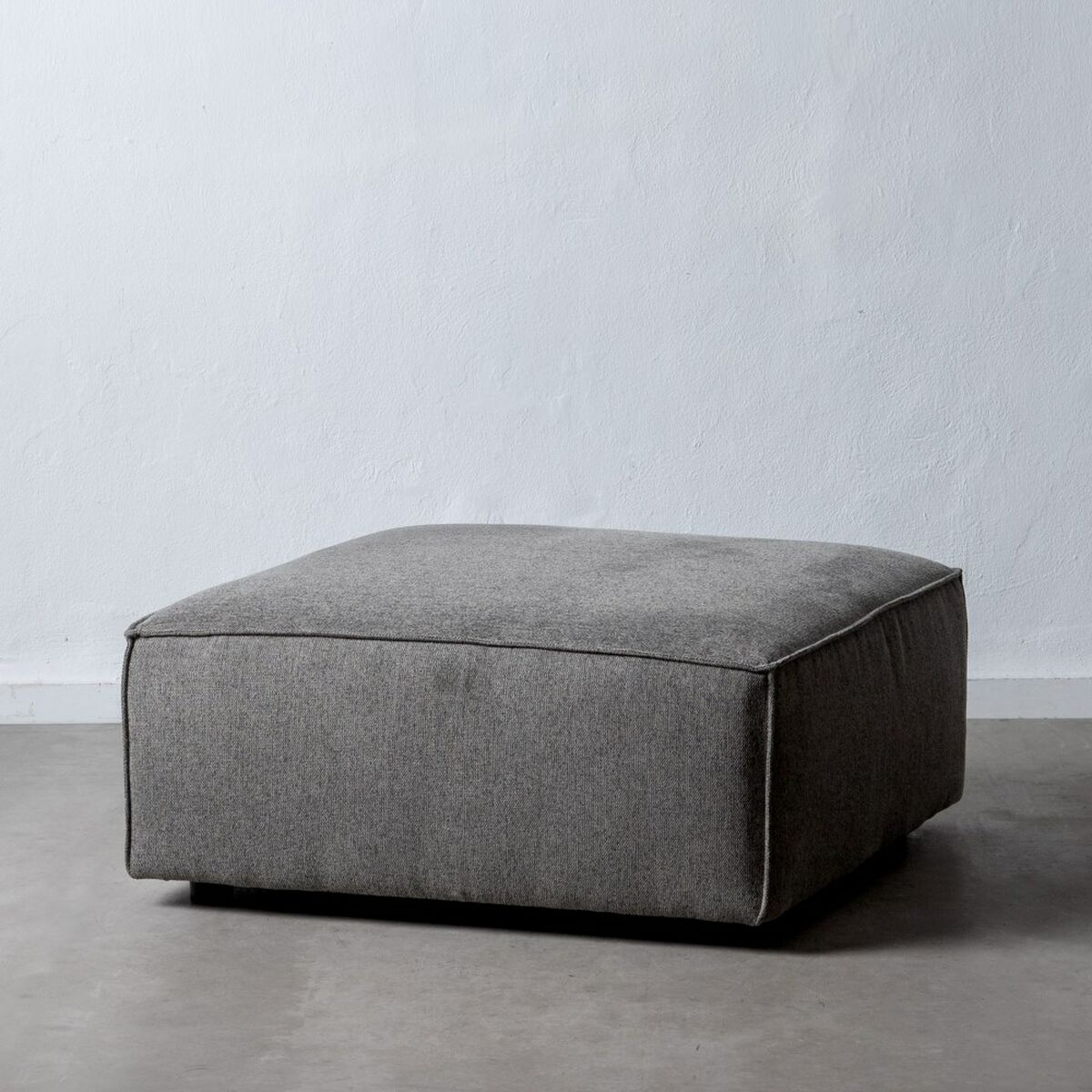 Puff Grå Trä Fjäder Foam 94 x 94 x 44 cm Modulär - 2