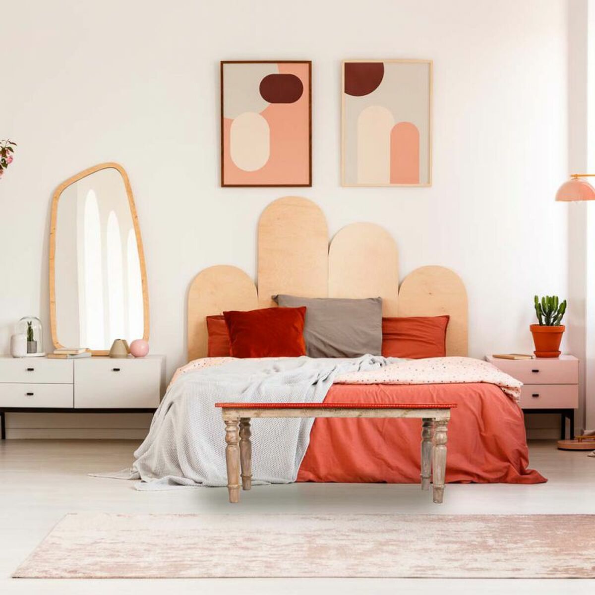 Sittpall Alexandra House Living Mangoträ Trä MDF 35 x 43 x 101 cm - 2