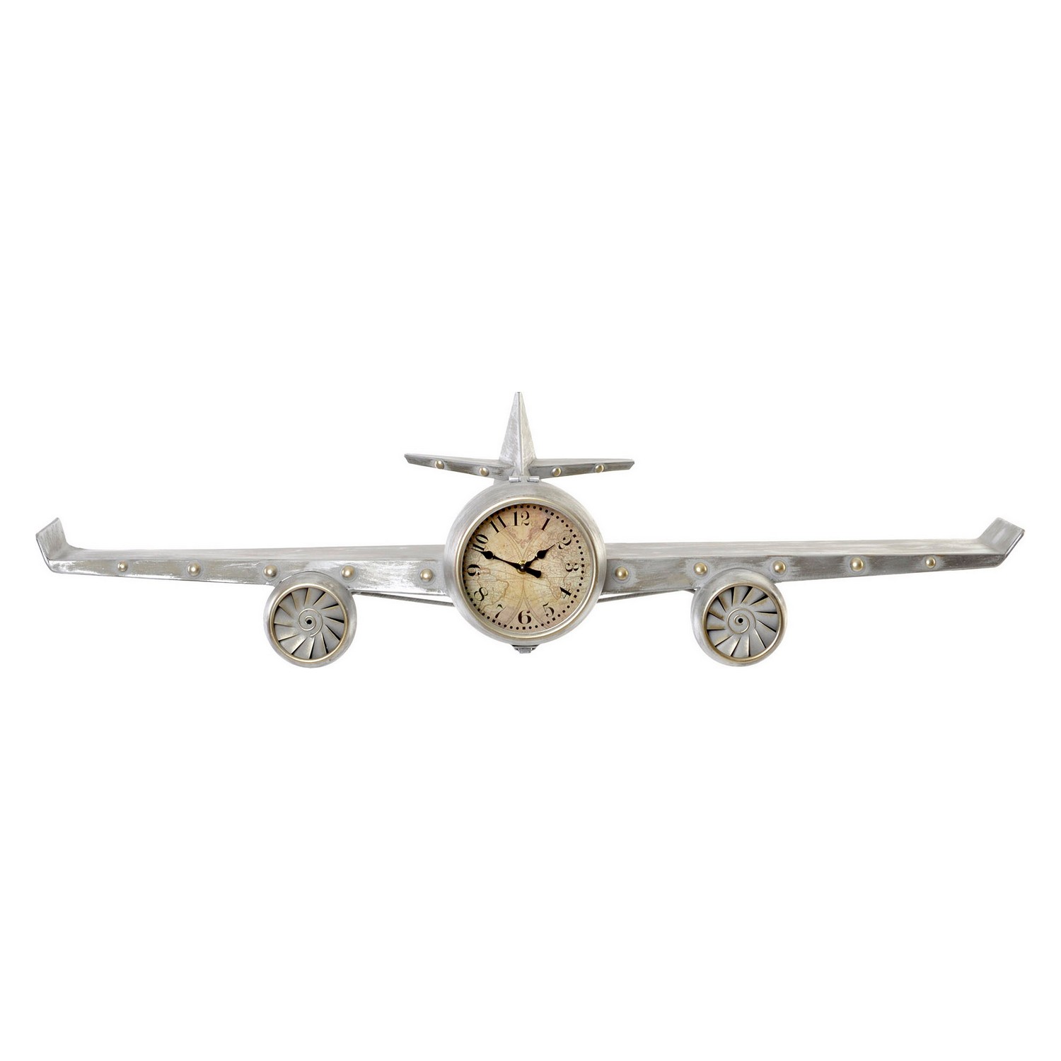 Väggklocka DKD Home Decor Flygplan Metall Trä MDF (101 x 22 x 26 cm) - 2