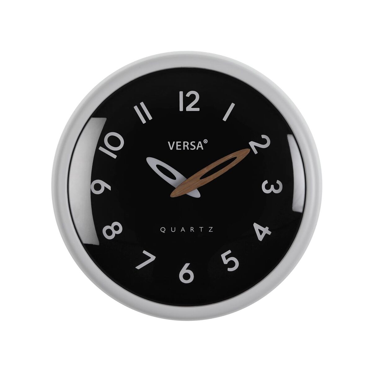 Väggklocka Versa Vit Svart Plast