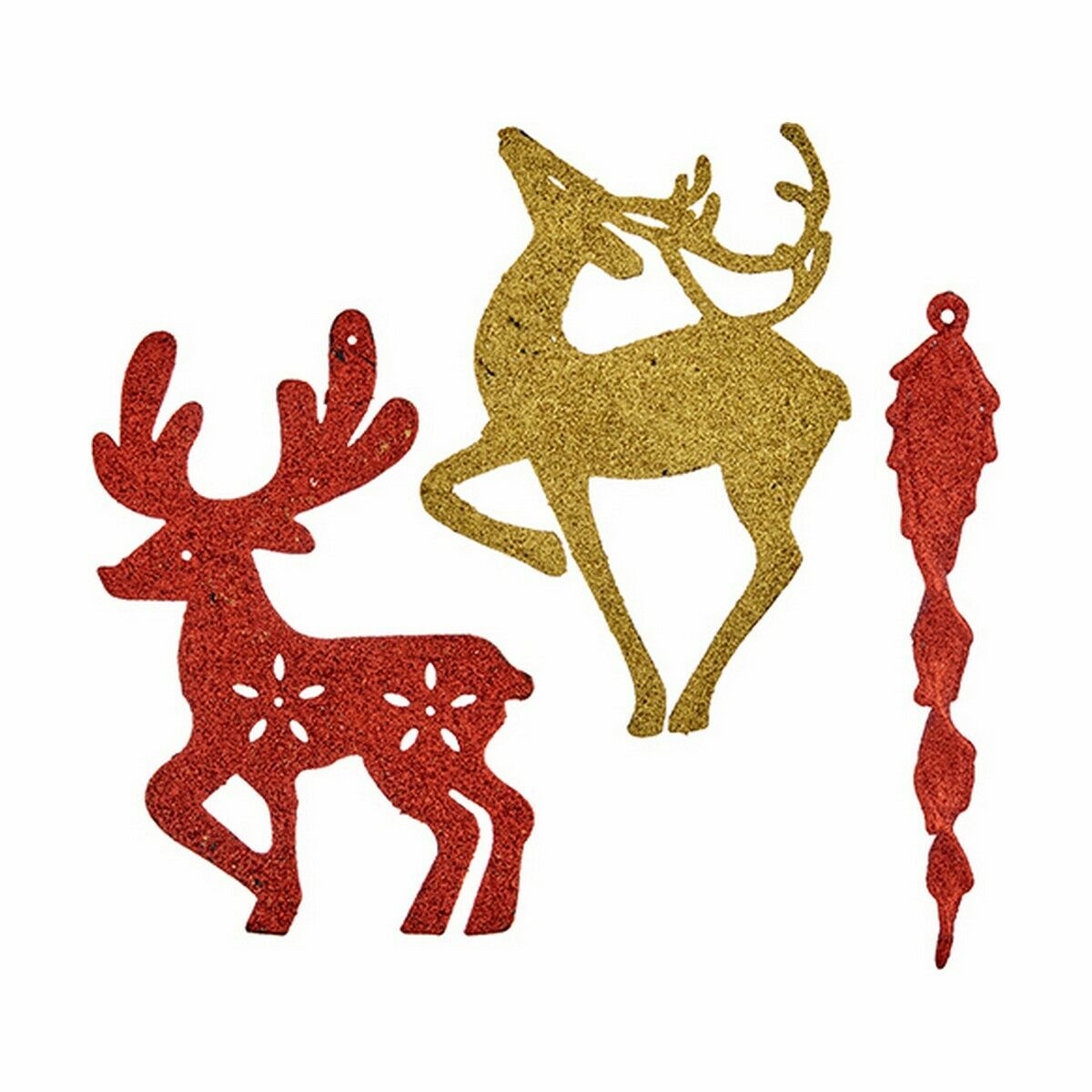 Juldekorationer Krist+ Röd Gyllene Plast 14,5 x 14,5 x 2 cm (24 antal) - 2