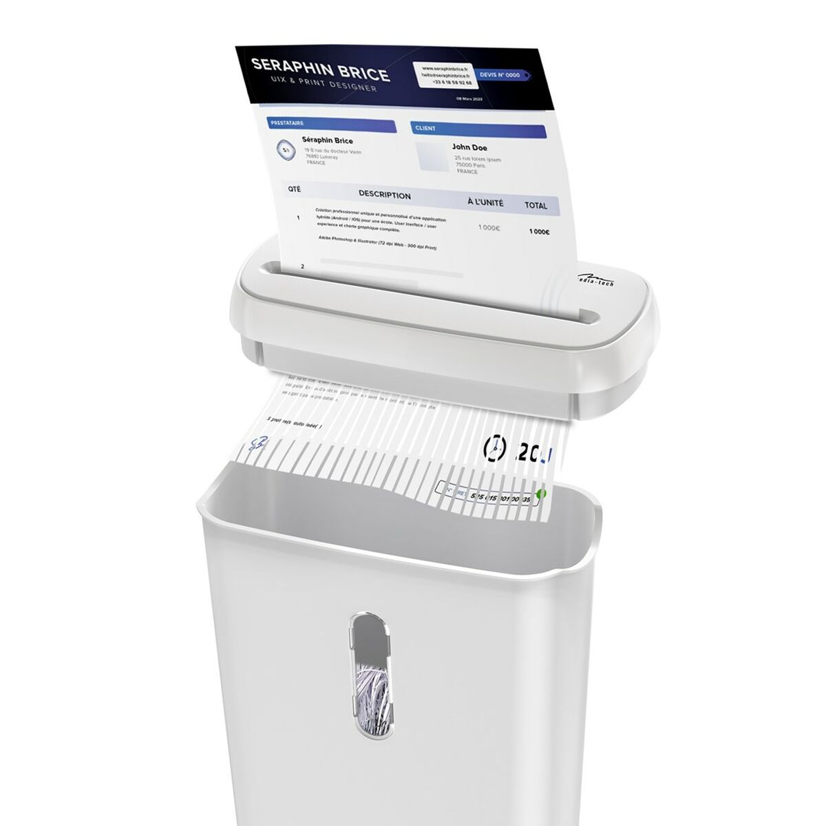 Dokumentförstörare Media Tech MT223 8 L - 5