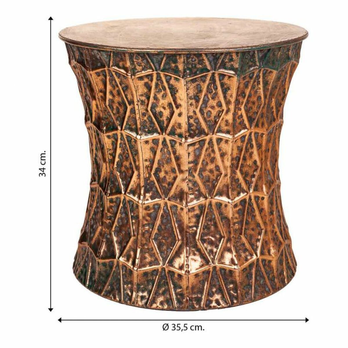 Sittpall Alexandra House Living Gyllene Järn 35 x 34 x 35 cm - 6
