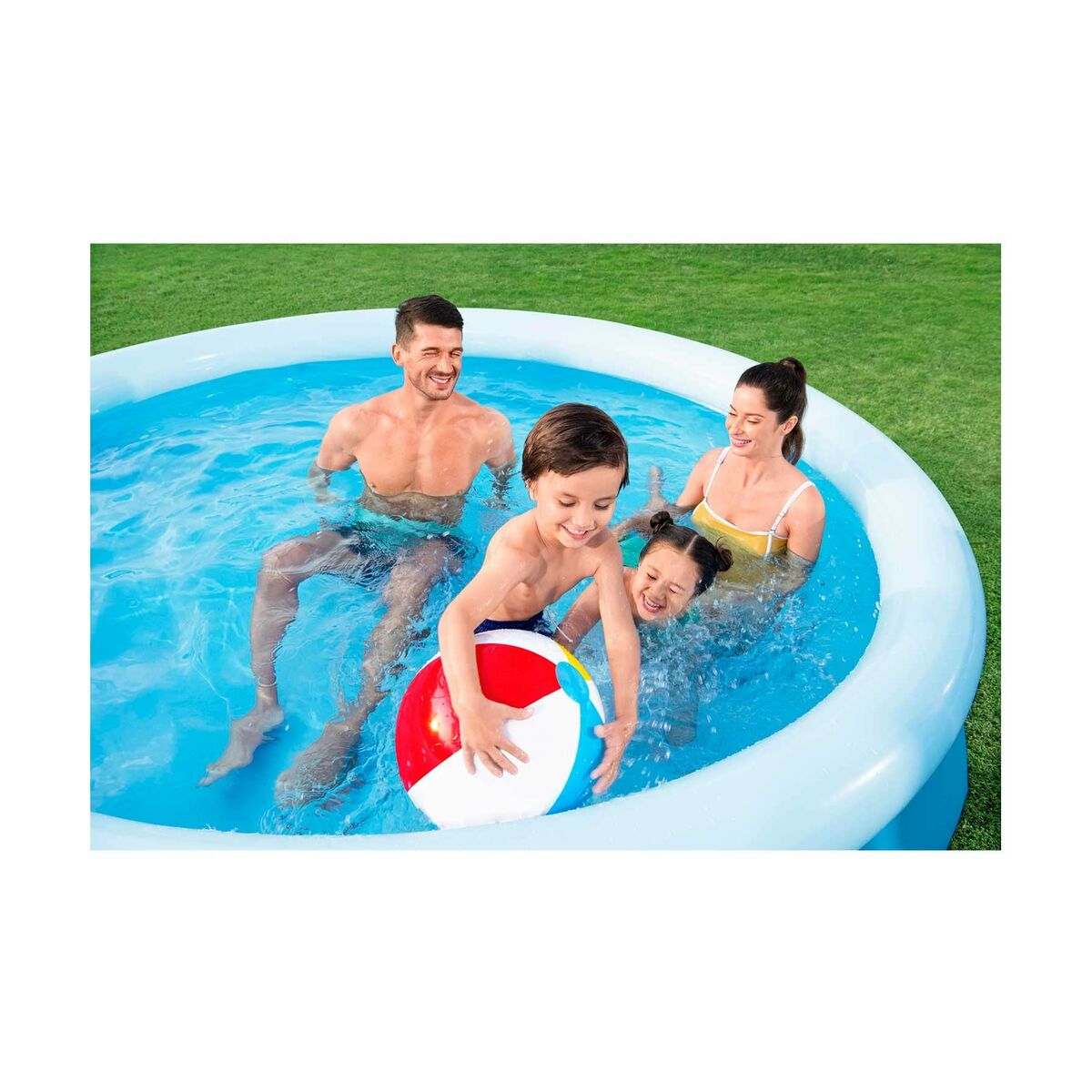 Bestway Uppvuxen uppblåsbar poolring med filter 305x66 cm Trädgård 57458 - 7