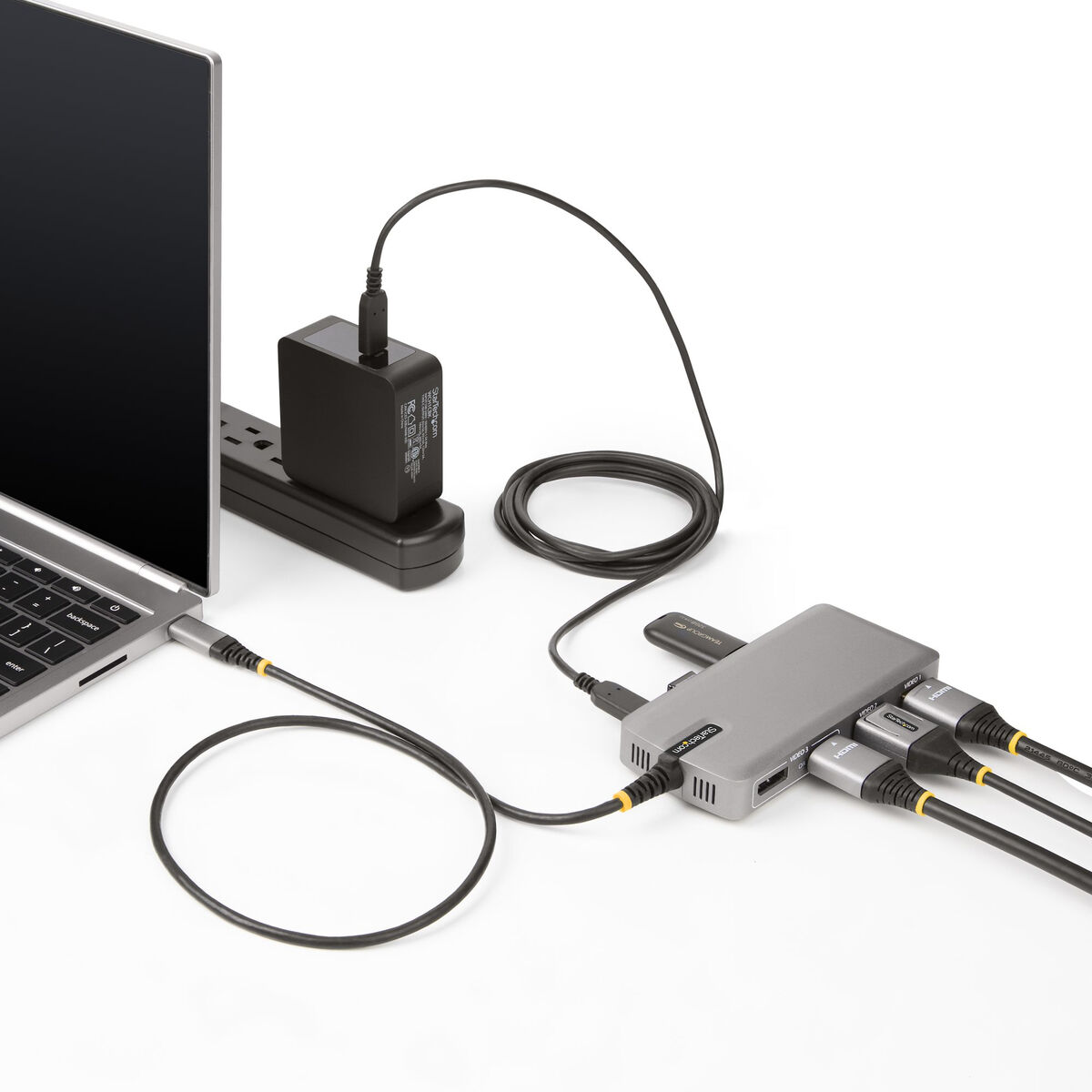 USB-HUB-C Startech 117B-USBC-MULTIPORT Grå 100 W - 3