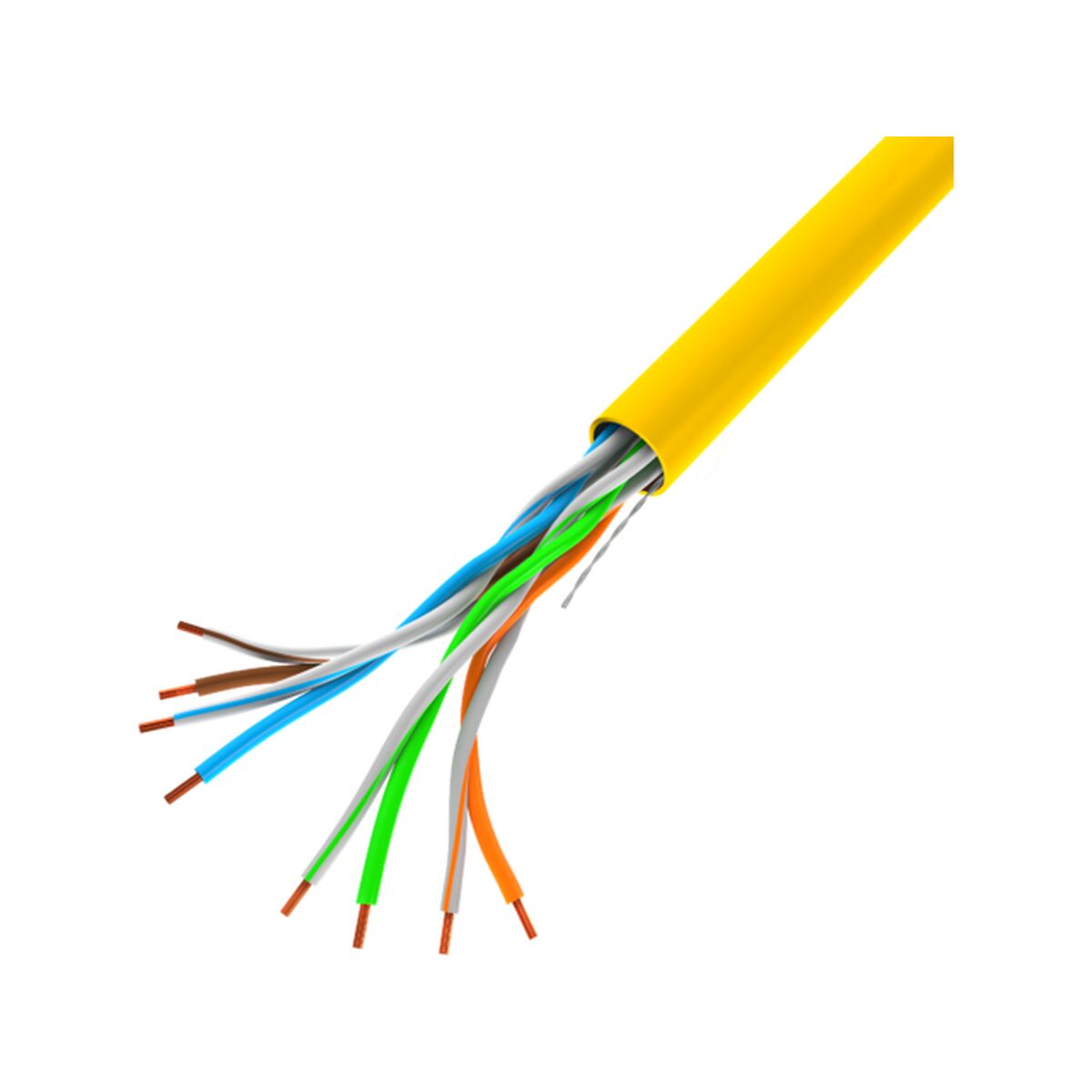 Nätkabel UTP Styv Kategori 6 Lanberg LCU5-10CC-0305-Y Gul 305 m