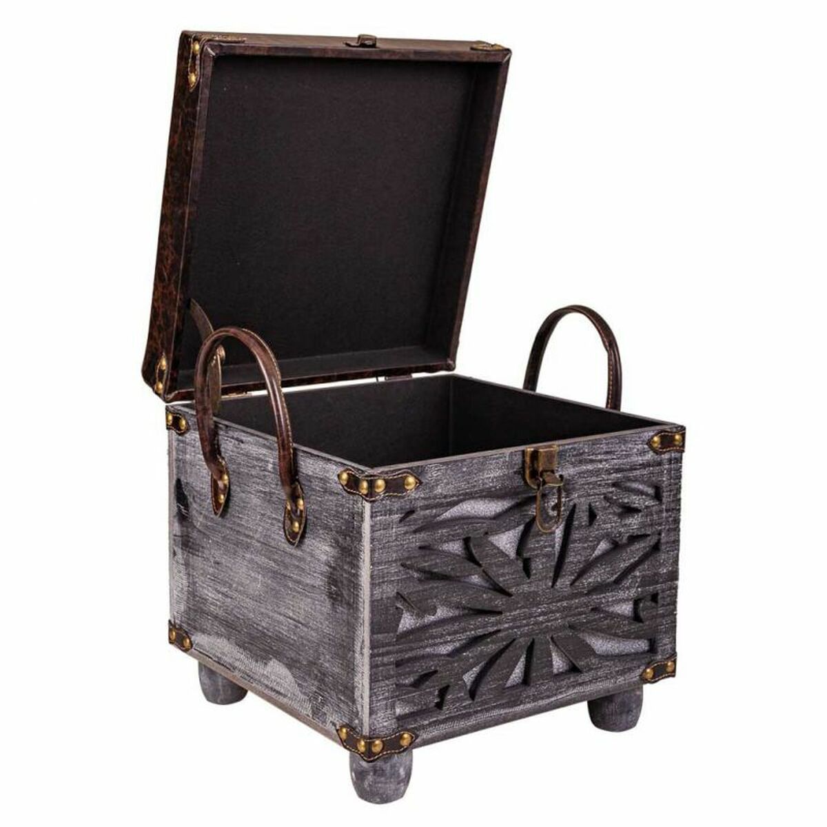 Sittpall Alexandra House Living Brun Polyuretan Trä MDF 35 x 40 x 35 cm - 3