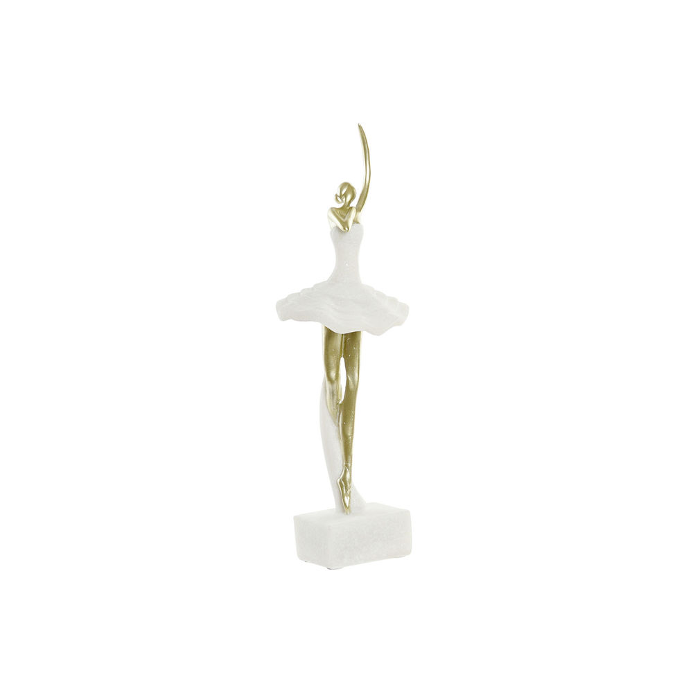 Prydnadsfigur DKD Home Decor Vit Gyllene Romantisk Balettdansare 13,5 x 12,5 x 40 cm - 2