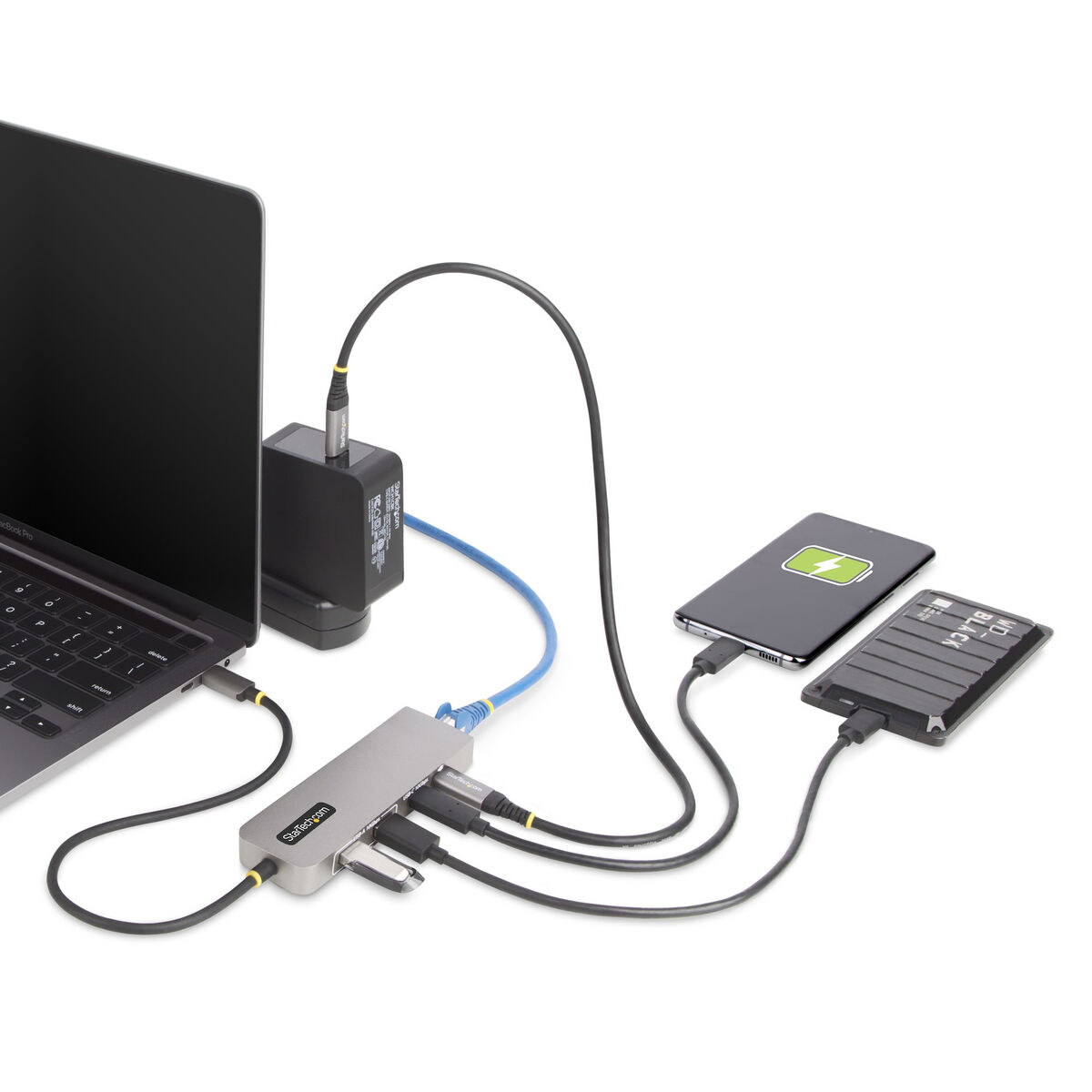 USB-HUB-C Startech 10G2A1C25EPD-USB-HUB Grå - 7