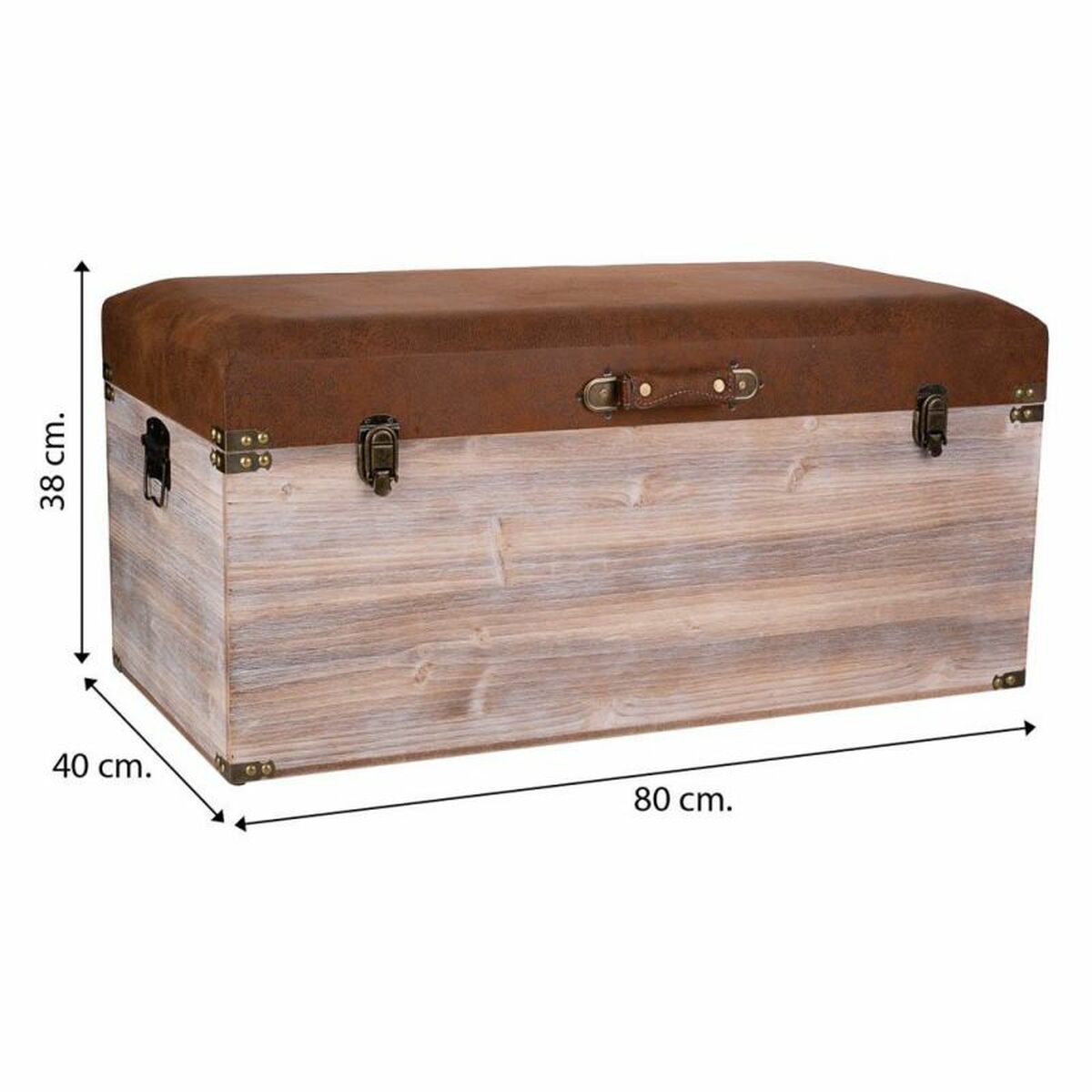 Förvaringskista med sits Alexandra House Living Brun Polyuretan Trä MDF 40 x 38 x 80 cm - 8