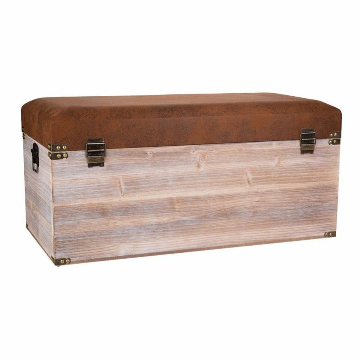 Förvaringskista med sits Alexandra House Living Brun Polyuretan Trä MDF 40 x 38 x 80 cm - 4