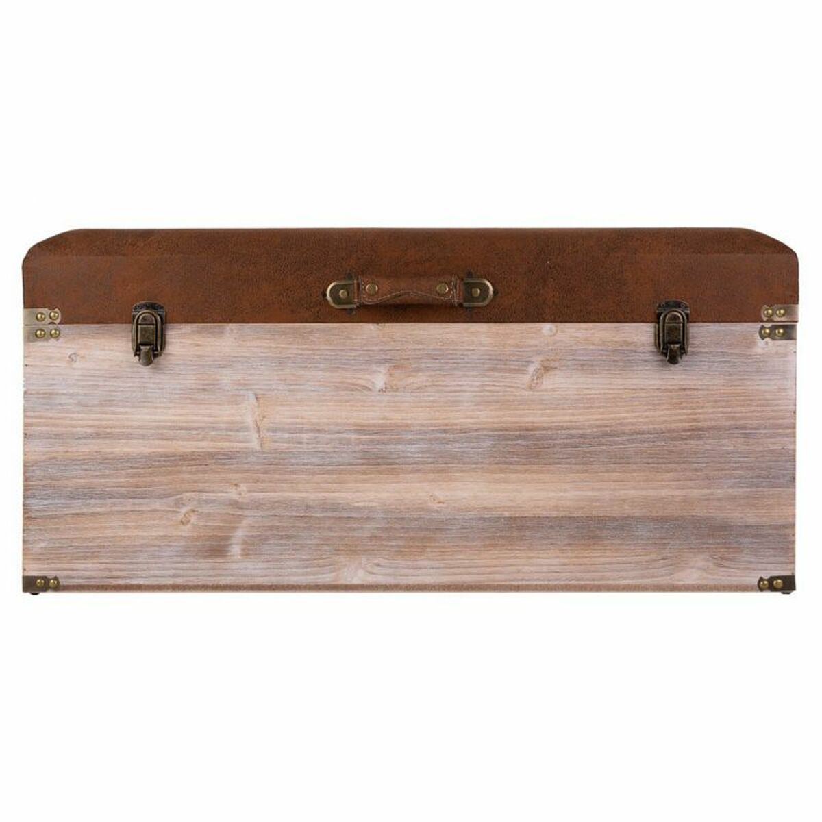 Förvaringskista med sits Alexandra House Living Brun Polyuretan Trä MDF 40 x 38 x 80 cm - 2