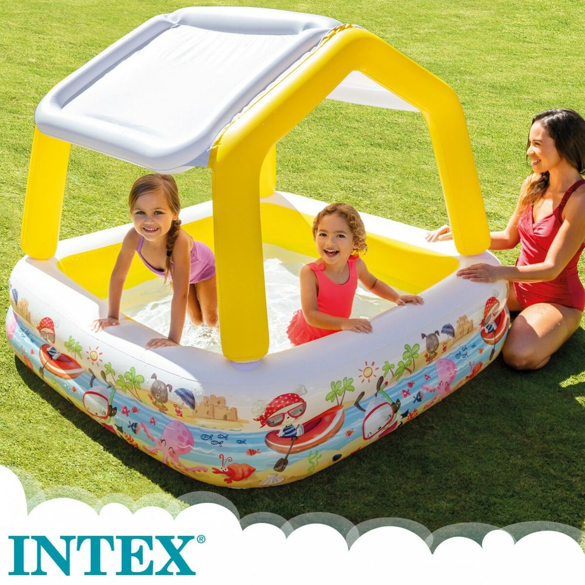 Uppblåsbar plaskpool för barn Intex Markis 295 L 157 x 122 x 157 cm (3 antal) - 3