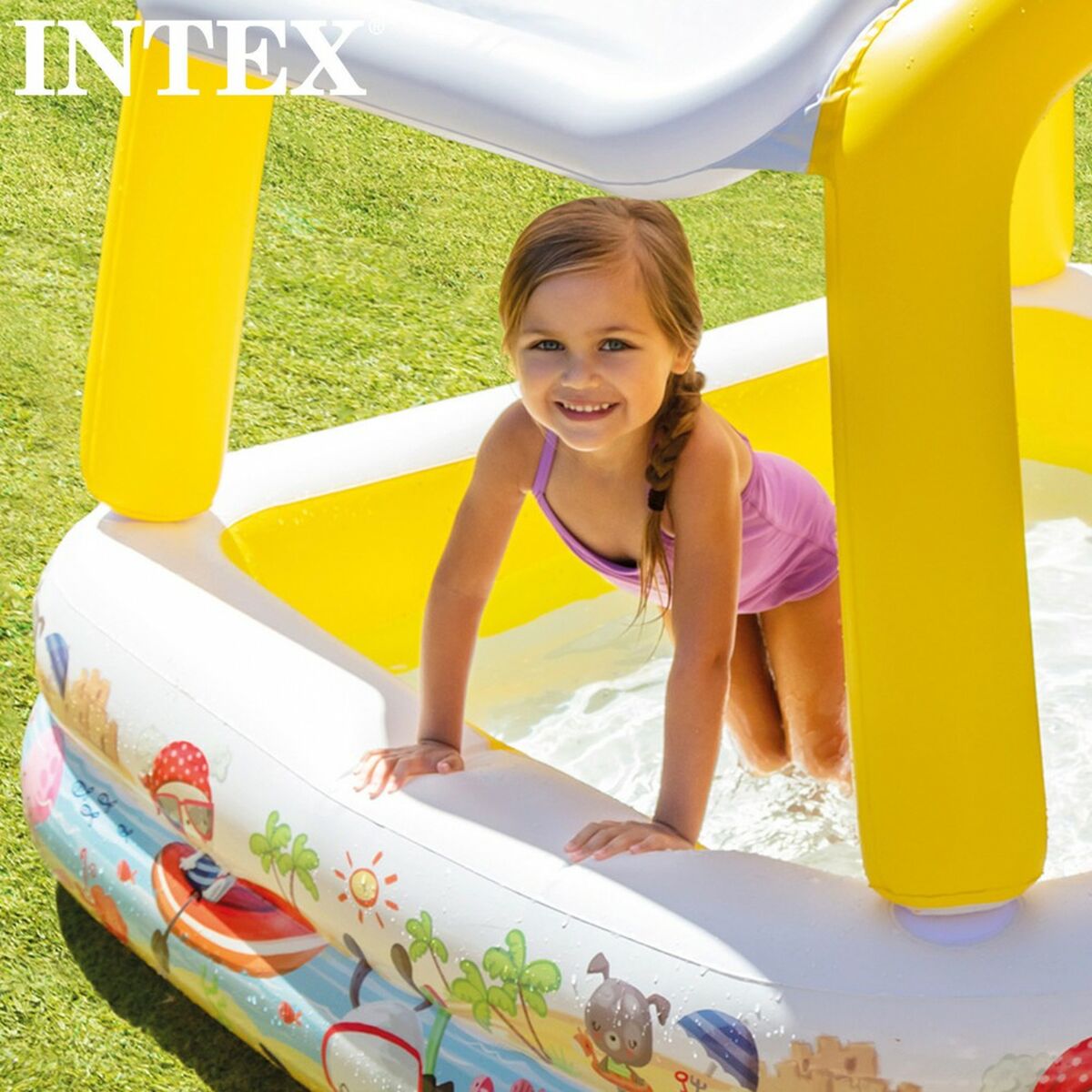Uppblåsbar plaskpool för barn Intex Markis 295 L 157 x 122 x 157 cm (3 antal) - 4