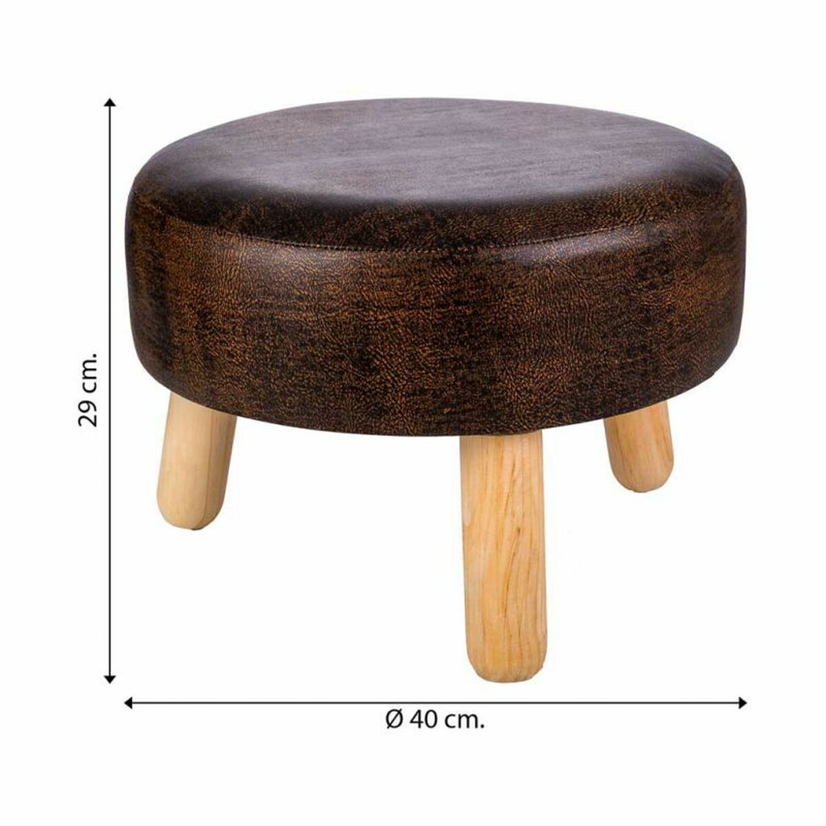 Sittpall Alexandra House Living Brun Polyuretan Trä MDF 40 x 29 x 40 cm - 5