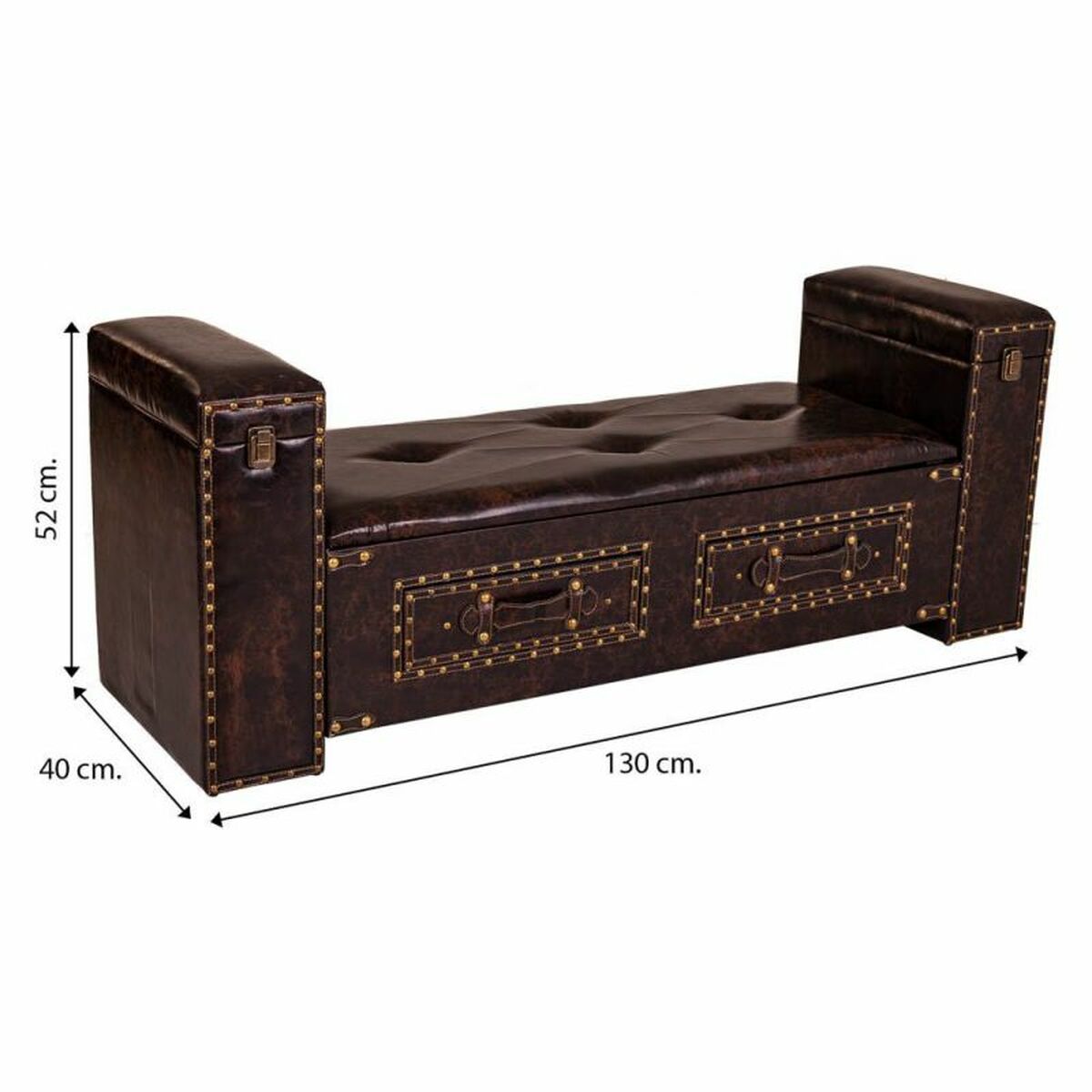 Sittpall Alexandra House Living Svart Polyuretan Trä MDF 40 x 52 x 130 cm - 7