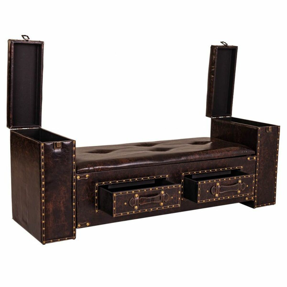 Sittpall Alexandra House Living Svart Polyuretan Trä MDF 40 x 52 x 130 cm - 3