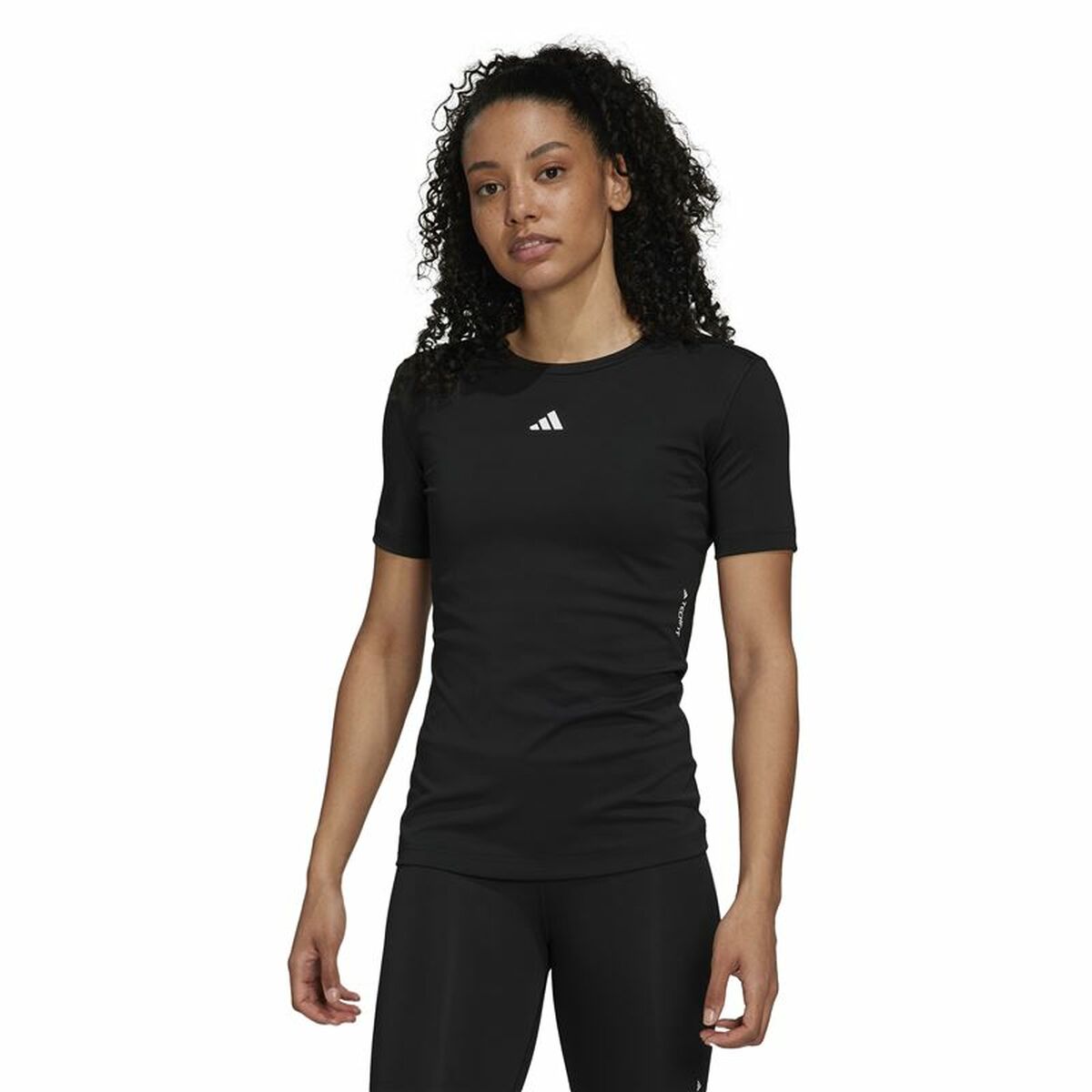 T-shirt med kortärm Dam Adidas Techfit Svart - 2