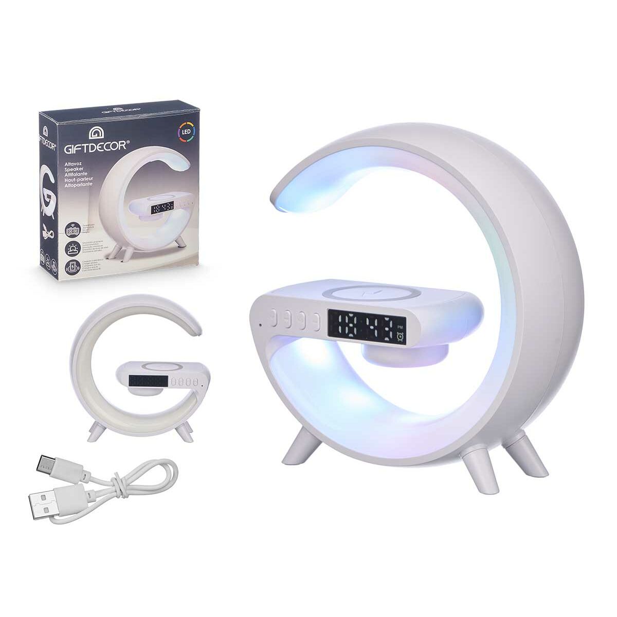 Digital bordsklocka Gift Decor Vit