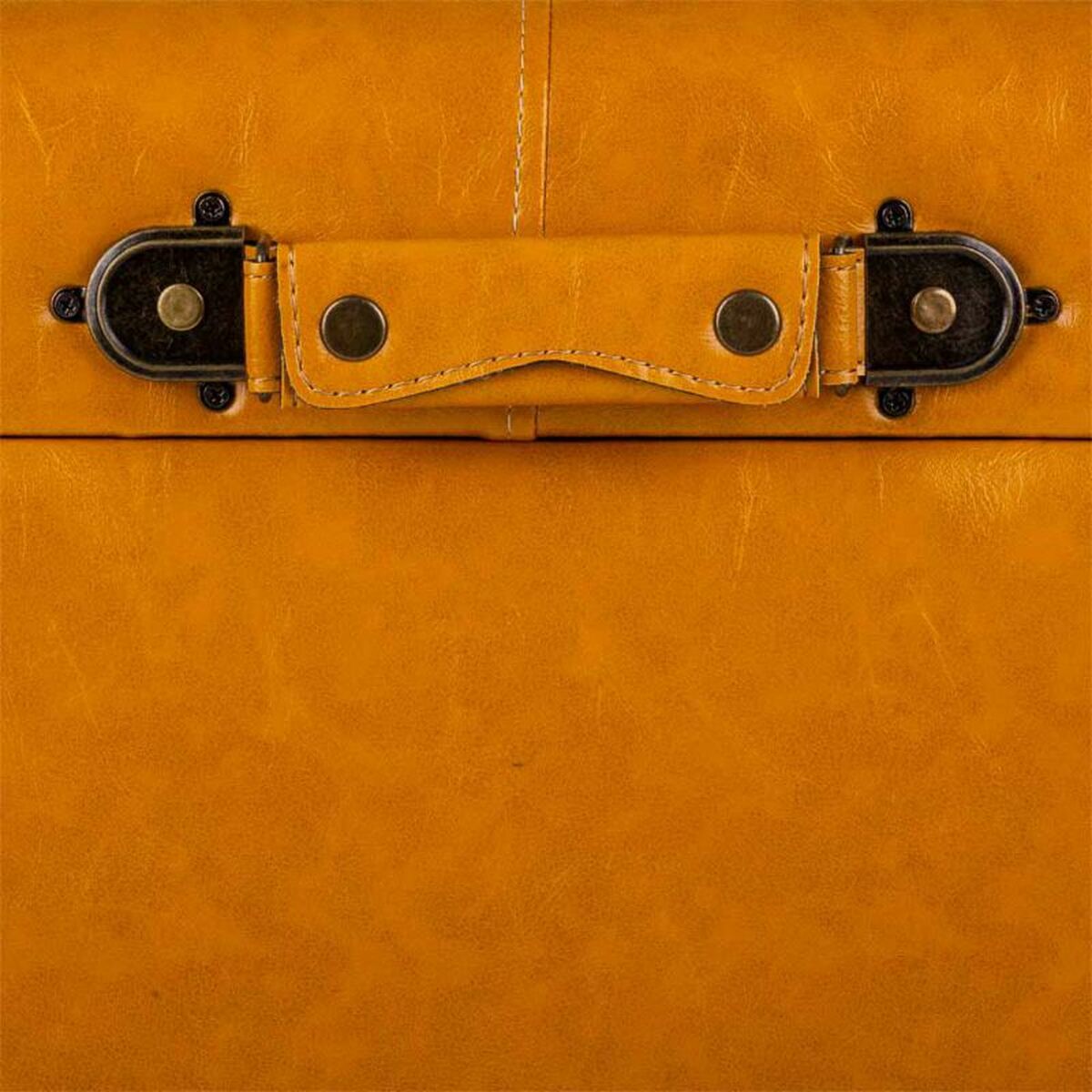 Sittpall Alexandra House Living Gul Polyuretan Trä MDF 38 x 35 x 38 cm - 8