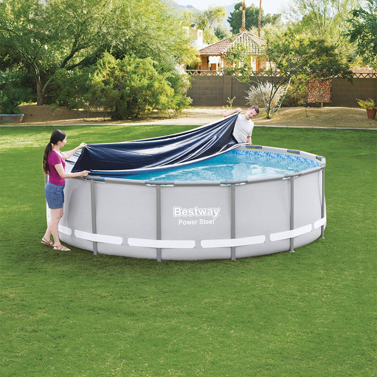 Bestway Pool Cover PVC D427 cm Trädgård 58248 - 10