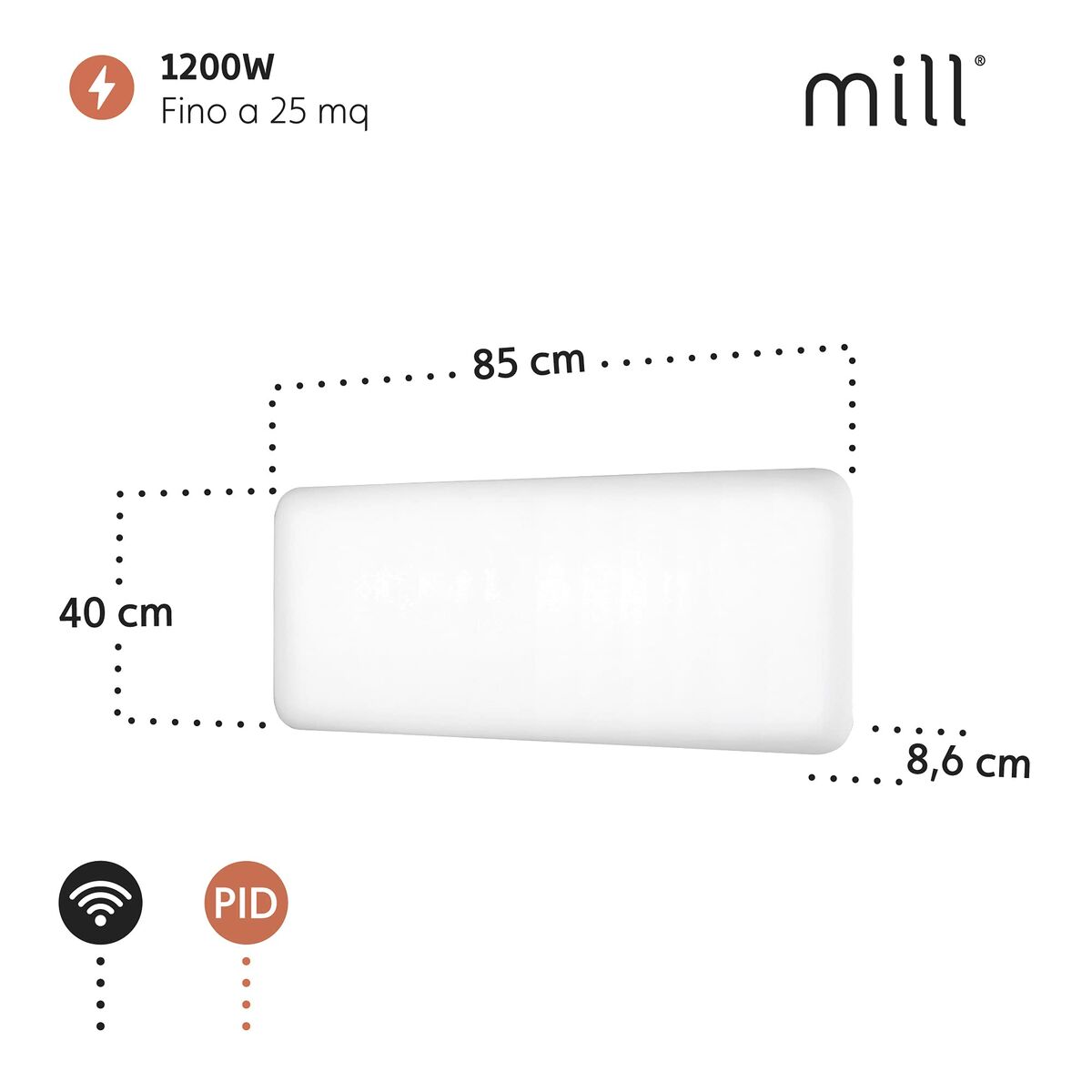 Värmeelement Mill PA1200WIFI3 Vit 1200 W - 4