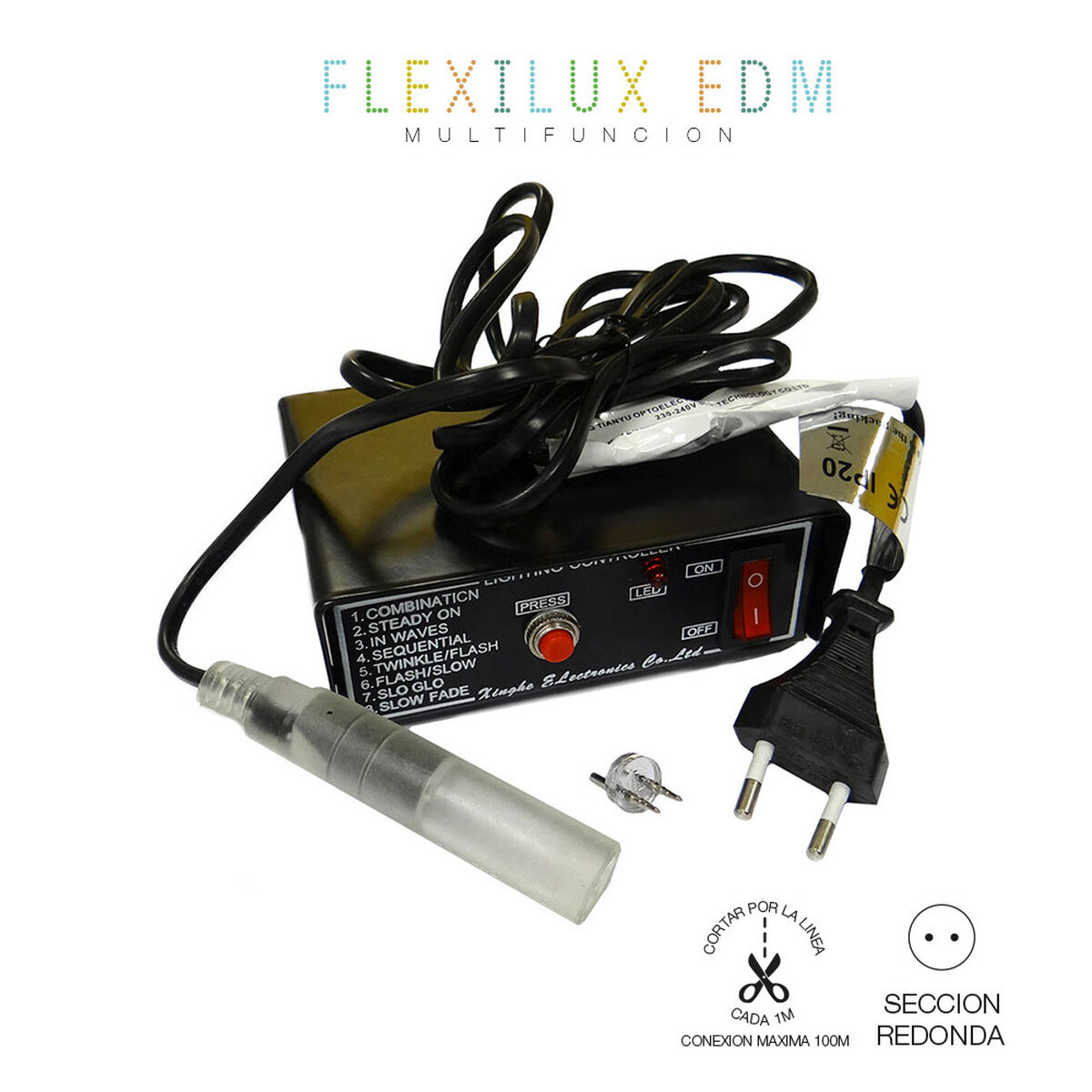 Programmerare EDM 71908 Flexilux Svart 100 m Multifunktion - 4