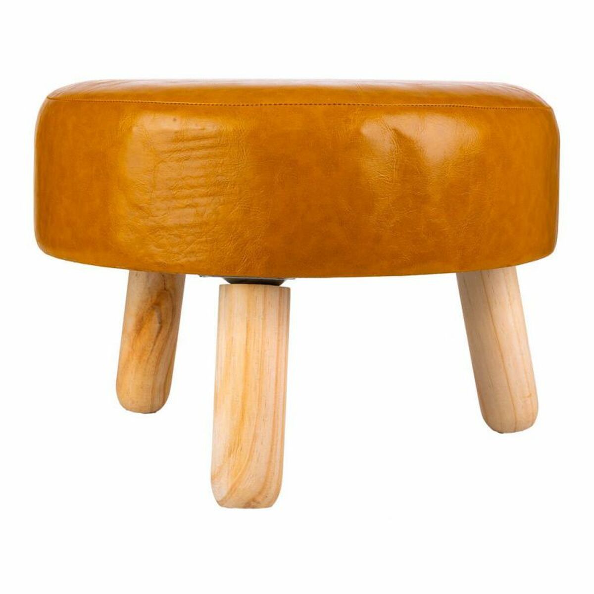 Sittpall Alexandra House Living Gul Polyuretan Trä MDF 40 x 29 x 40 cm - 3