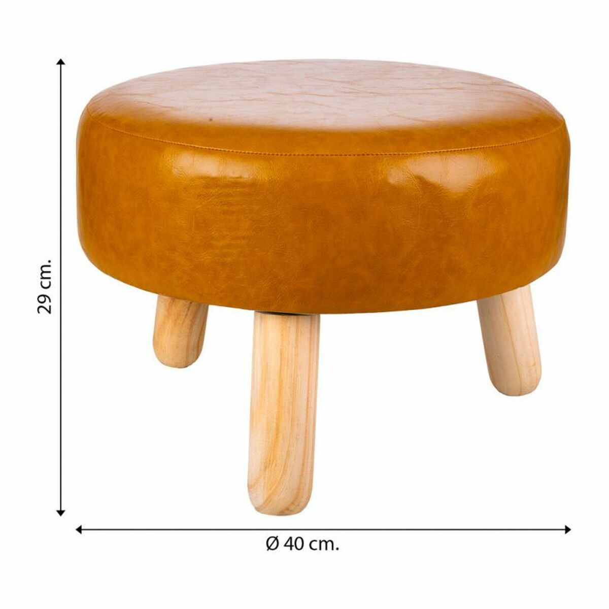 Sittpall Alexandra House Living Gul Polyuretan Trä MDF 40 x 29 x 40 cm - 6