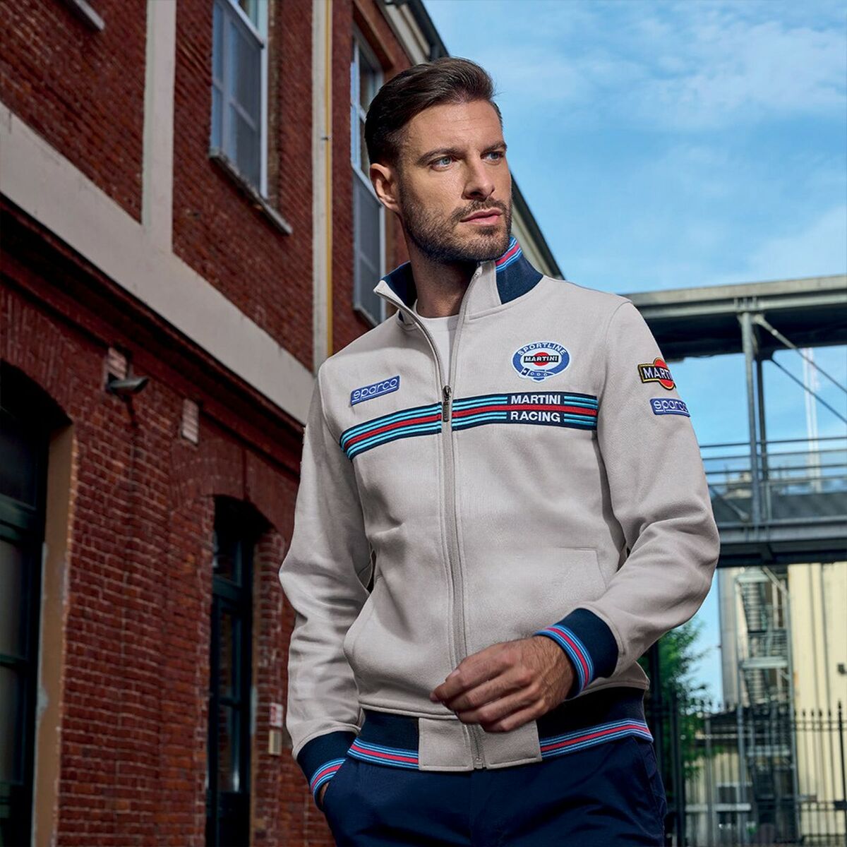 Tröja med huva Sparco MARTINI-R Grå - 3
