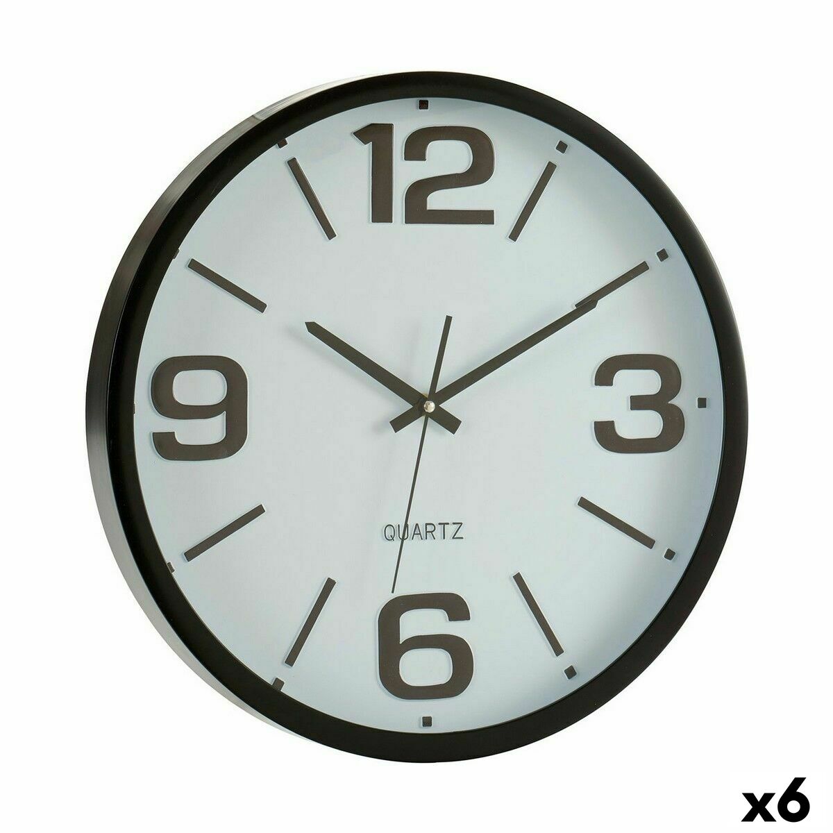 Väggklocka Gift Decor Vit Svart Glas Plast 40 x 40 x 5 cm 40 x 5 x 40 cm (6 antal)