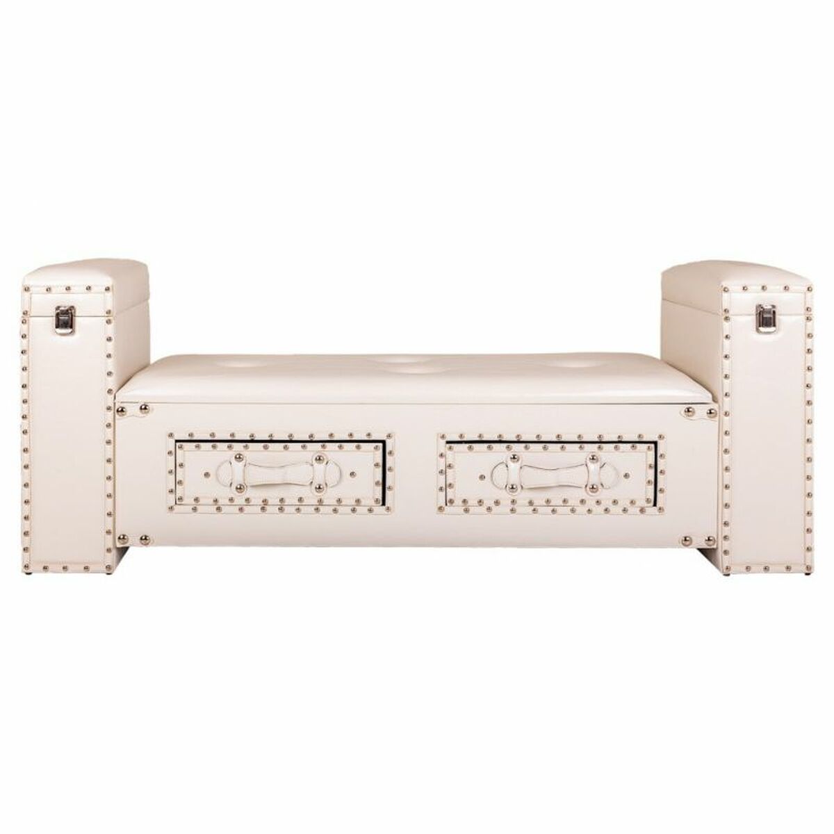 Sittpall Alexandra House Living Vit Polyuretan Trä MDF 40 x 52 x 130 cm - 3