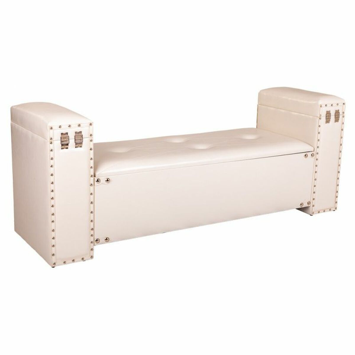 Sittpall Alexandra House Living Vit Polyuretan Trä MDF 40 x 52 x 130 cm - 5